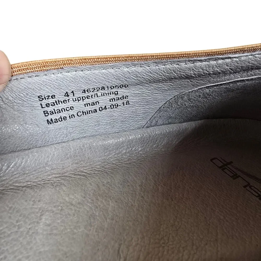 Dansko Gold Metallic Finish Flats Slip Ons Cushioned Insole EU 41 US 9.5-10